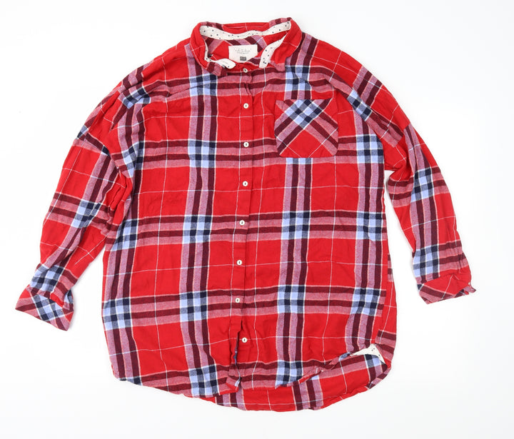 F&F Womens Red Check Nightshirt Size 12