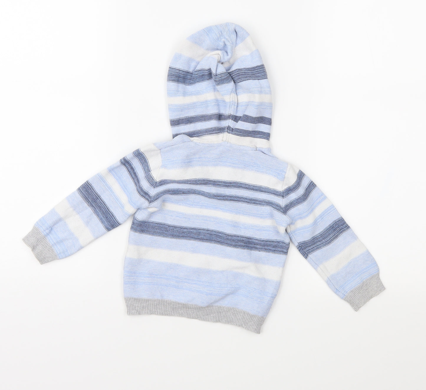 George Boys Blue Striped Knit Pullover Jumper Size 9-12 Months
