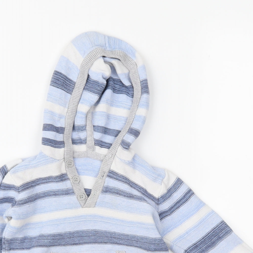 George Boys Blue Striped Knit Pullover Jumper Size 9-12 Months
