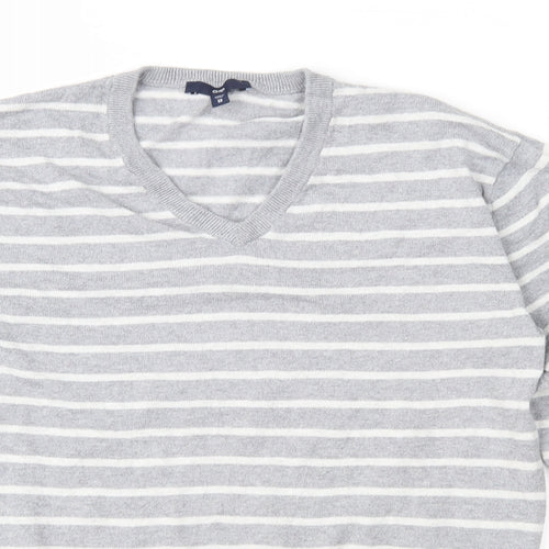 Gap Mens Grey Striped Knit Pullover Jumper Size XS