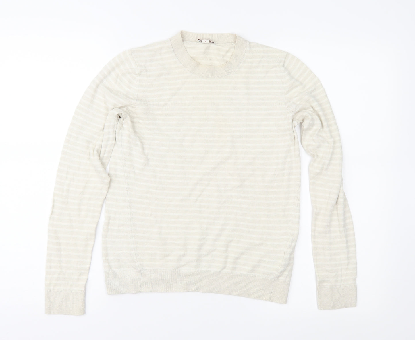 Gap Womens Beige Striped Knit Pullover Jumper Size S