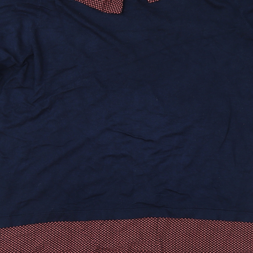 Marks and Spencer Womens Blue Geometric Knit Pullover Jumper Size 22