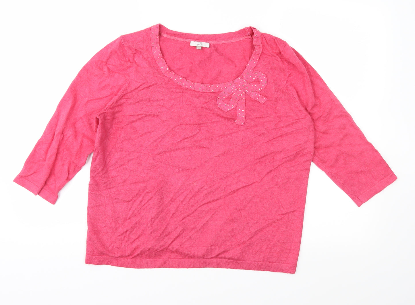 Country Casuals Womens Pink  Knit Pullover Jumper Size L