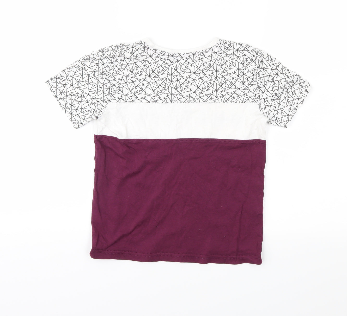 George Boys Purple Geometric  Basic T-Shirt Size 7-8 Years