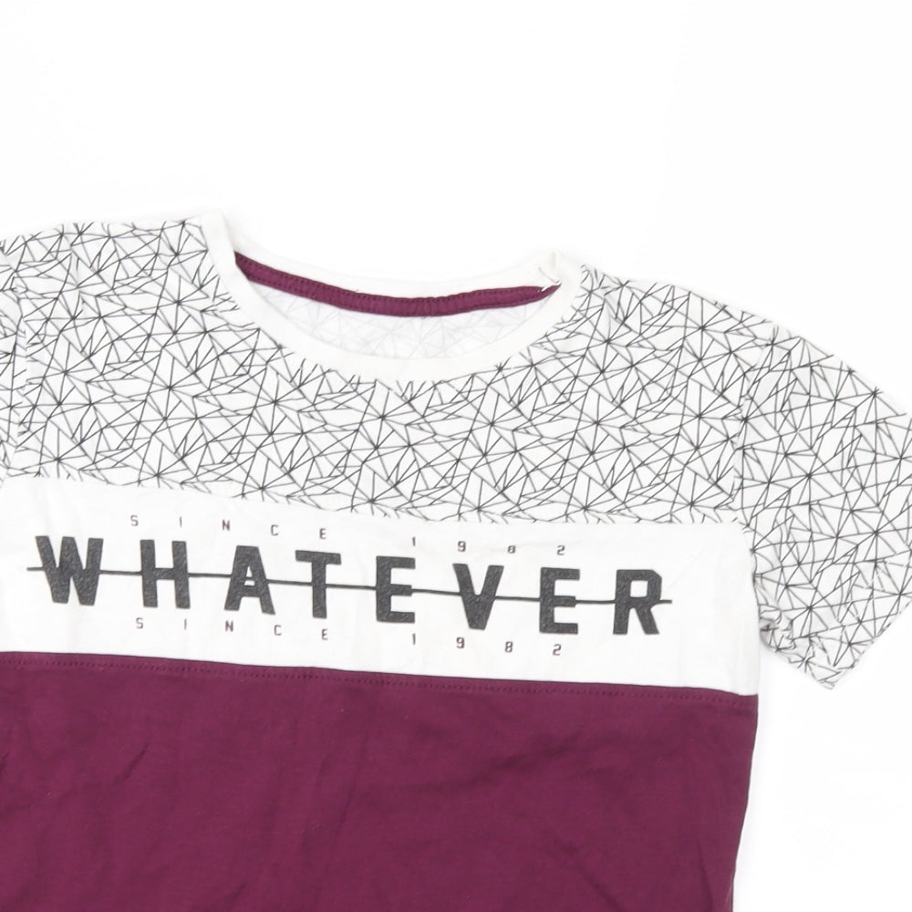 George Boys Purple Geometric  Basic T-Shirt Size 7-8 Years