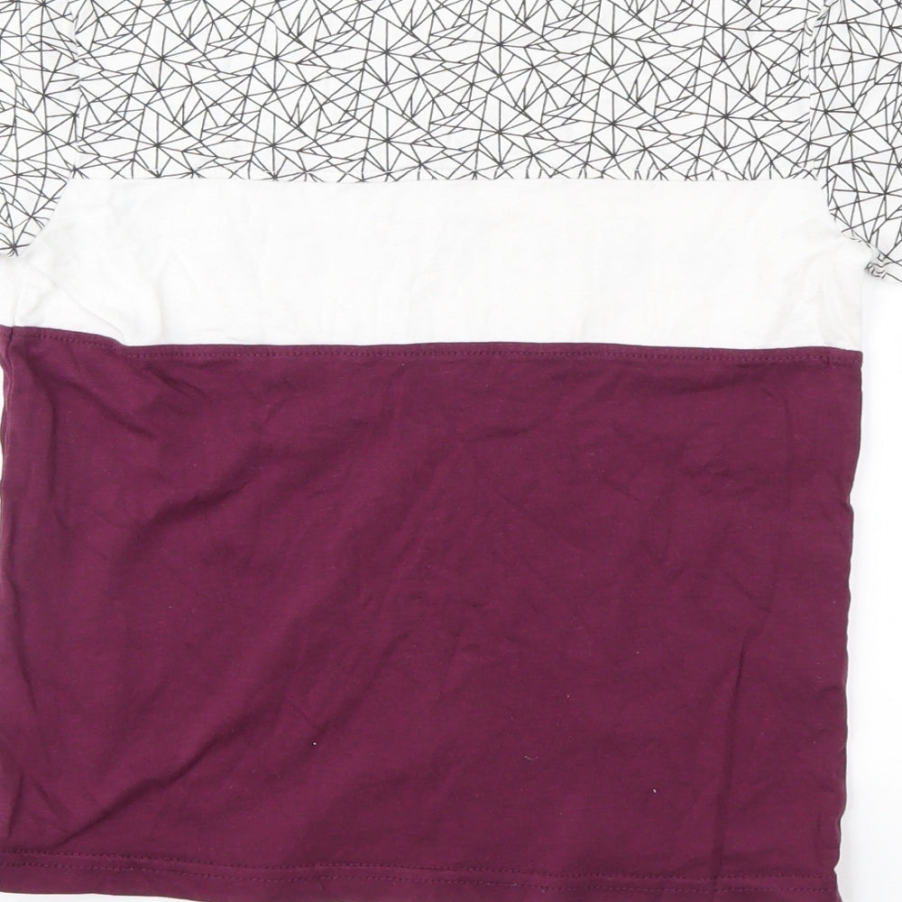 George Boys Purple Geometric  Basic T-Shirt Size 7-8 Years