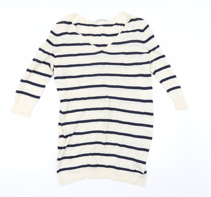 Gap Womens Ivory Striped Pullover Jumper Size S