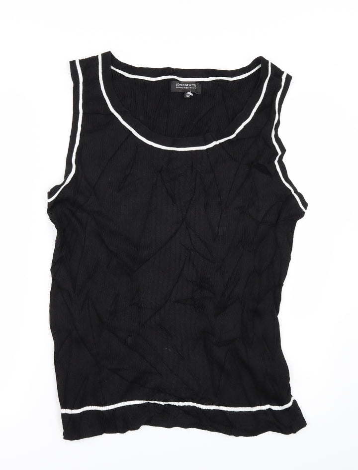Jones New York Womens Black Vest Jumper Size XL