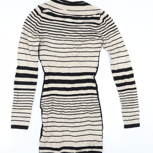 Lipsy Womens Beige Striped  Kaftan  Size 12