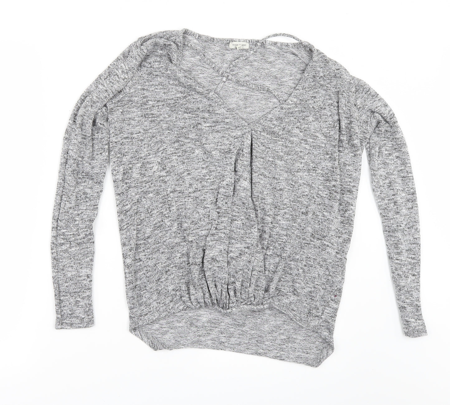 River Island Womens Grey   Basic T-Shirt Size 8