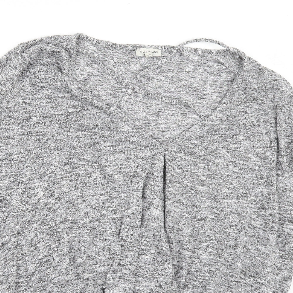 River Island Womens Grey   Basic T-Shirt Size 8