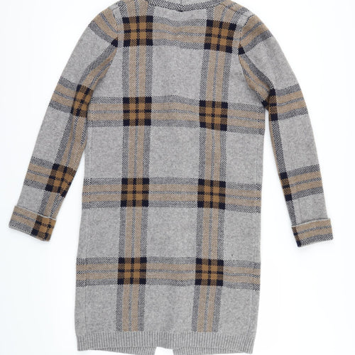 Papaya Womens Grey Check  Cardigan Jumper Size S