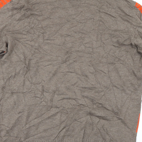 Tristan Mens Brown Striped  Pullover Jumper Size L