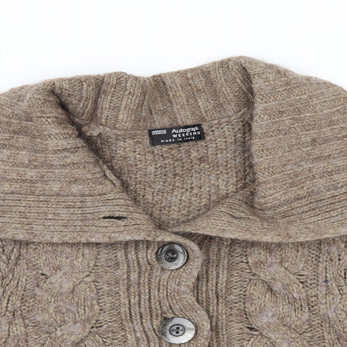 Marks and Spencer Womens Beige   Cardigan Jumper Size 10