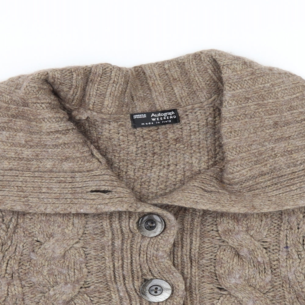 Marks and Spencer Womens Beige   Cardigan Jumper Size 10