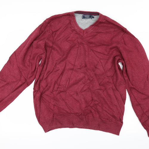 Maine New England Mens Red   Pullover Jumper Size L