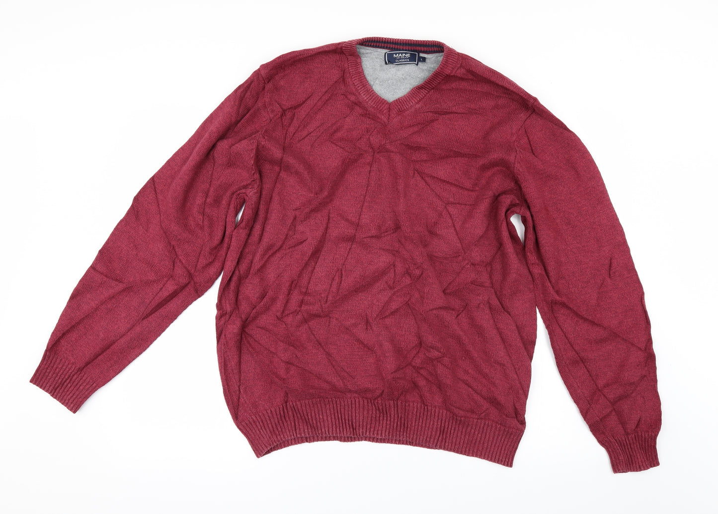 Maine New England Mens Red   Pullover Jumper Size L