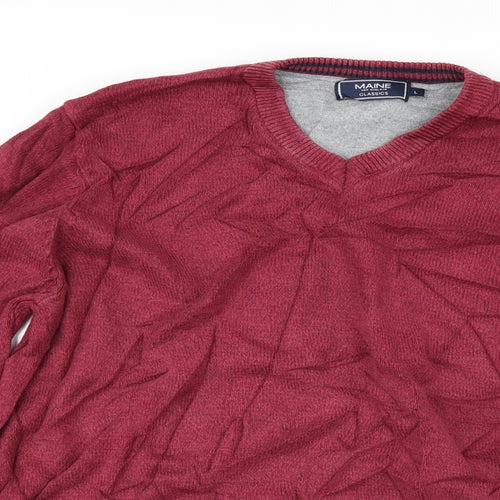 Maine New England Mens Red   Pullover Jumper Size L
