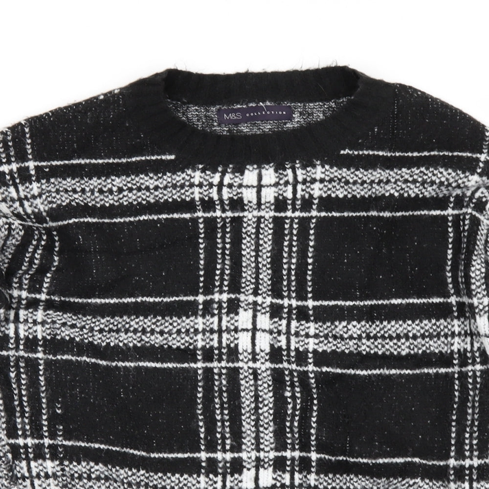 Marks and Spencer Womens Black Check  Pullover Jumper Size S