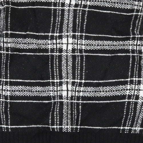 Marks and Spencer Womens Black Check  Pullover Jumper Size S