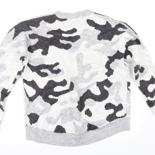 Peacocks Womens Grey Animal Print  Pullover Jumper Size L