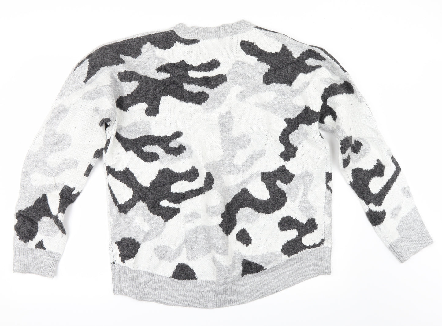 Peacocks Womens Grey Animal Print  Pullover Jumper Size L