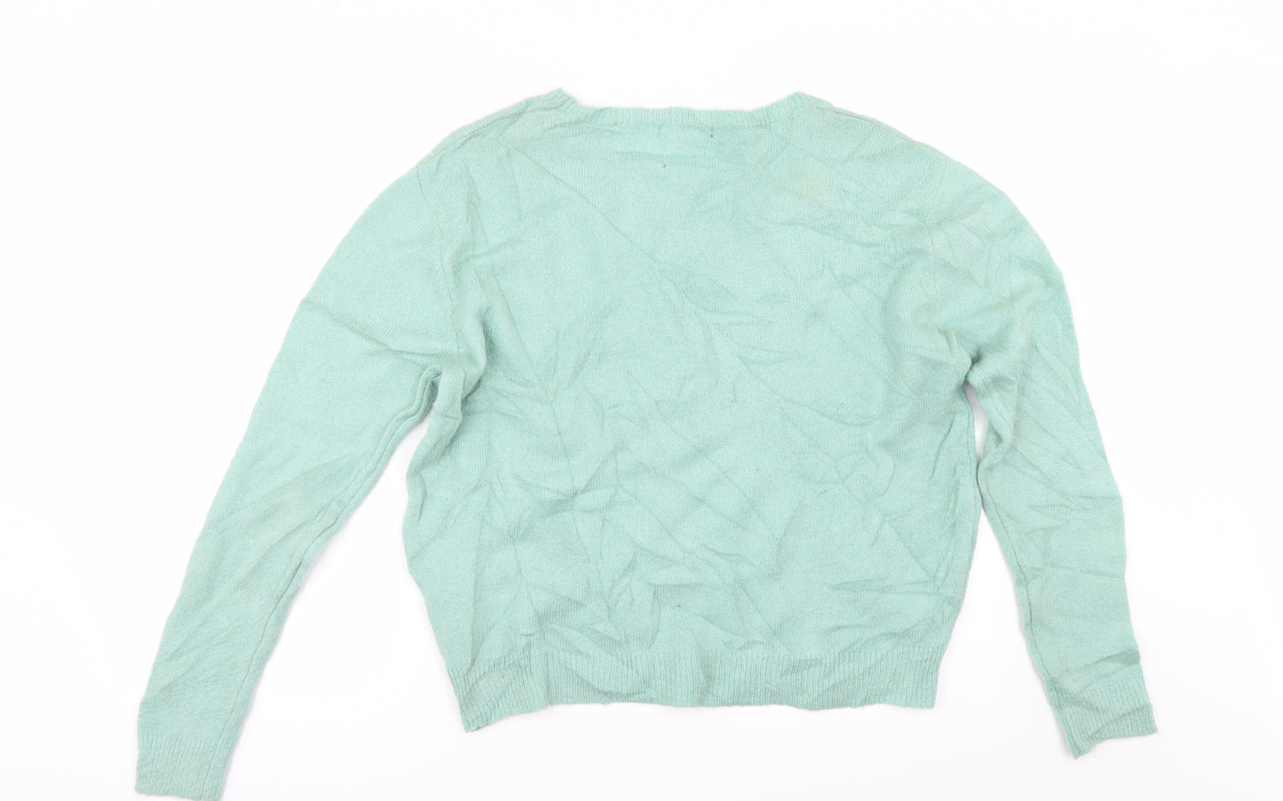New Look Womens Green   Pullover Jumper Size 8  - rhinestone
