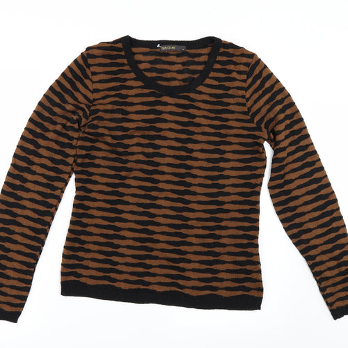 Supertrash Womens Gold Striped  Pullover Jumper Size M