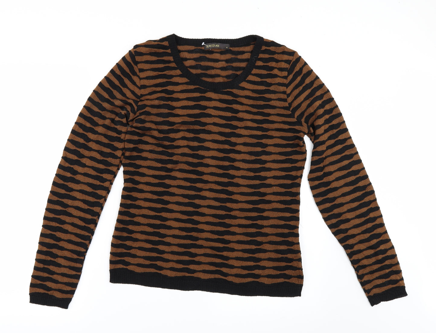 Supertrash Womens Gold Striped  Pullover Jumper Size M