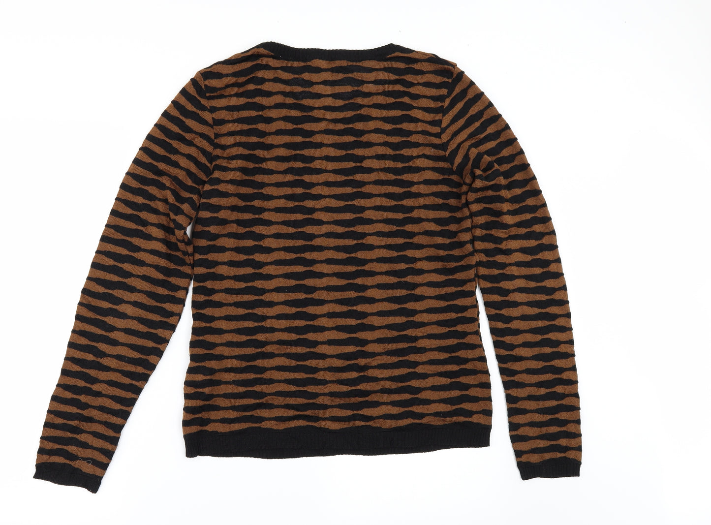 Supertrash Womens Gold Striped  Pullover Jumper Size M