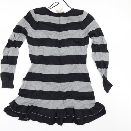 NEXT Womens Grey Striped  Pullover Jumper Size 4  - Flared Bottom