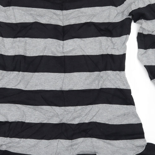 NEXT Womens Grey Striped  Pullover Jumper Size 4  - Flared Bottom
