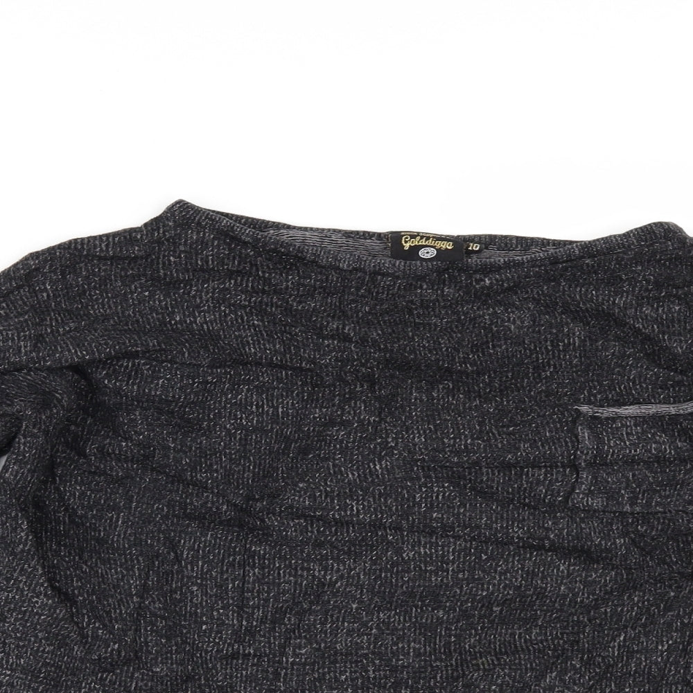 Golddigga Womens Grey   Basic T-Shirt Size 10
