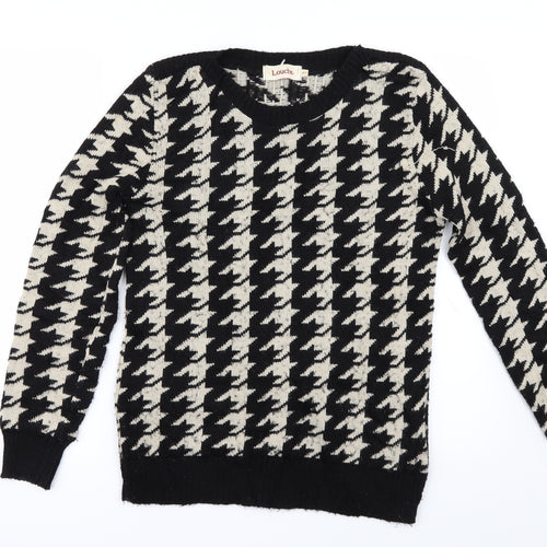 Louche Womens Black Check  Pullover Jumper Size 10