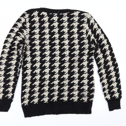 Louche Womens Black Check  Pullover Jumper Size 10