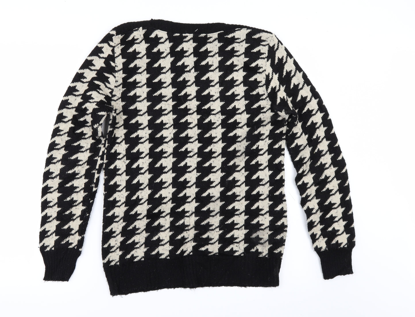 Louche Womens Black Check  Pullover Jumper Size 10