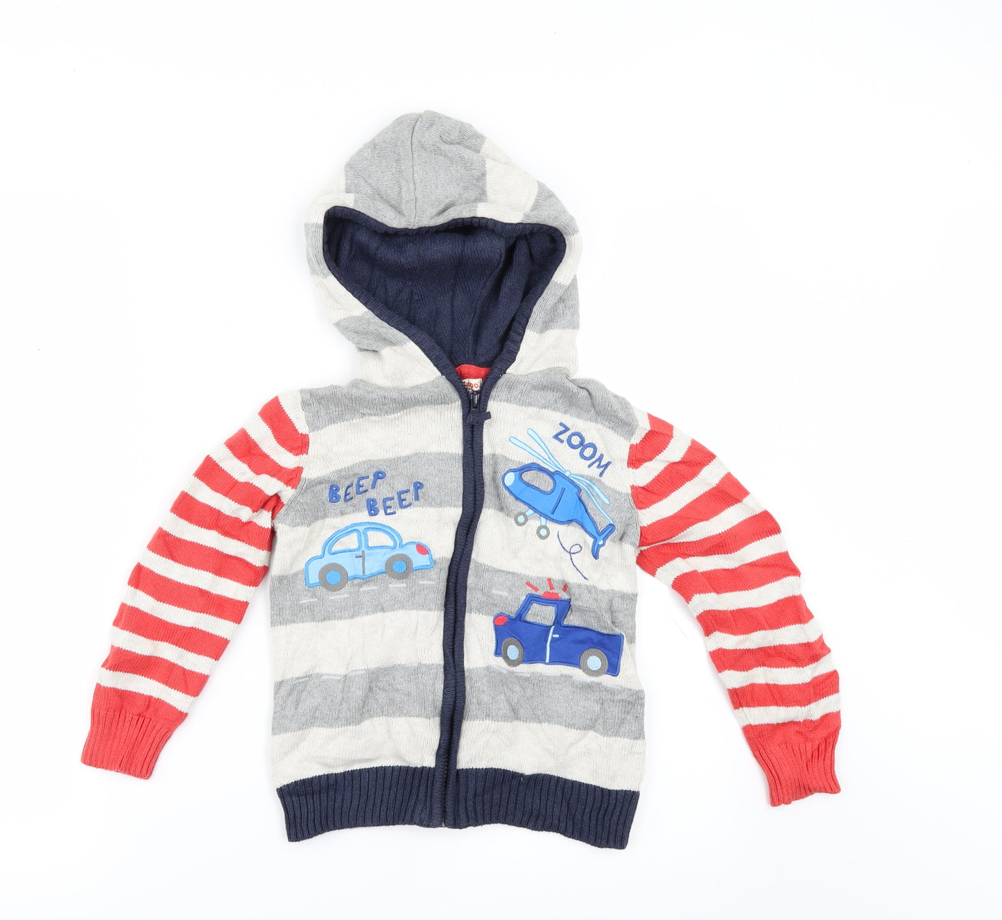 Blue Zoo Boys Multicoloured Striped  Full Zip Jumper Size 5-6 Years