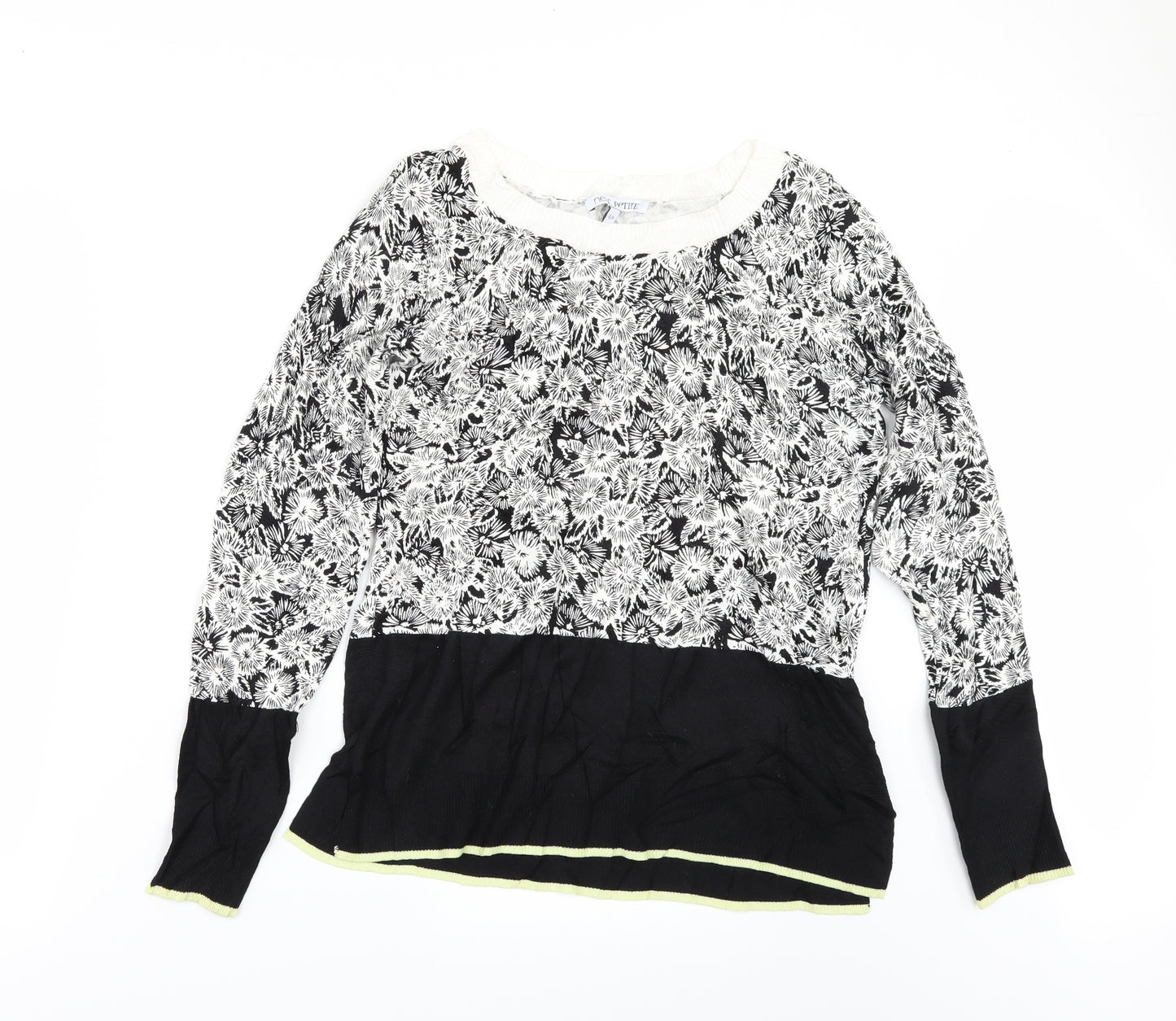 NEXT Womens Black Floral  Pullover Jumper Size 6