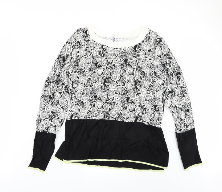 NEXT Womens Black Floral  Pullover Jumper Size 6