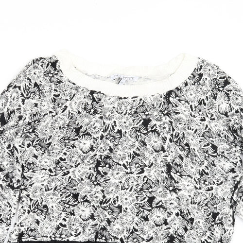 NEXT Womens Black Floral  Pullover Jumper Size 6