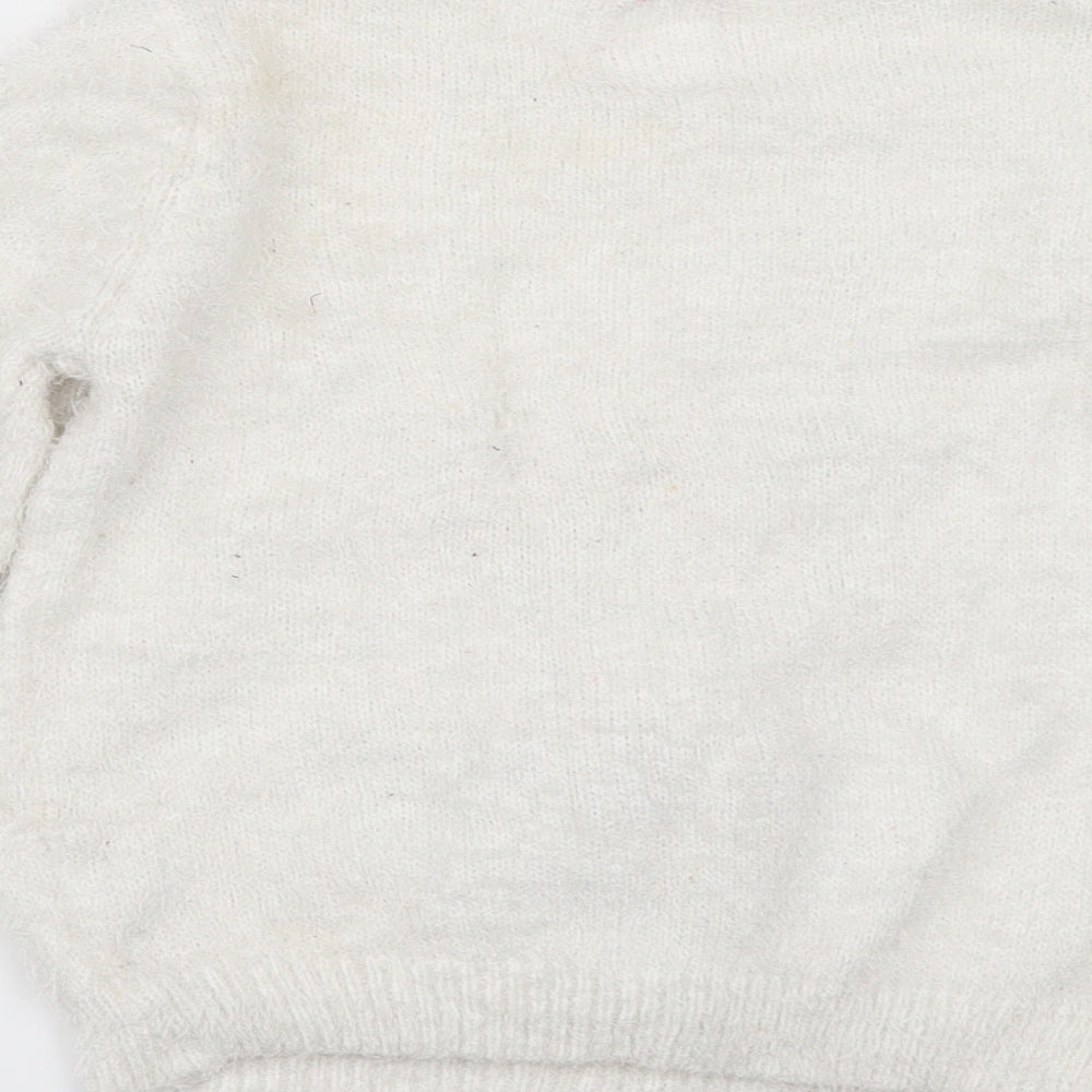 F&F Girls White   Pullover Jumper Size 6-7 Years  - CHRISTMAS