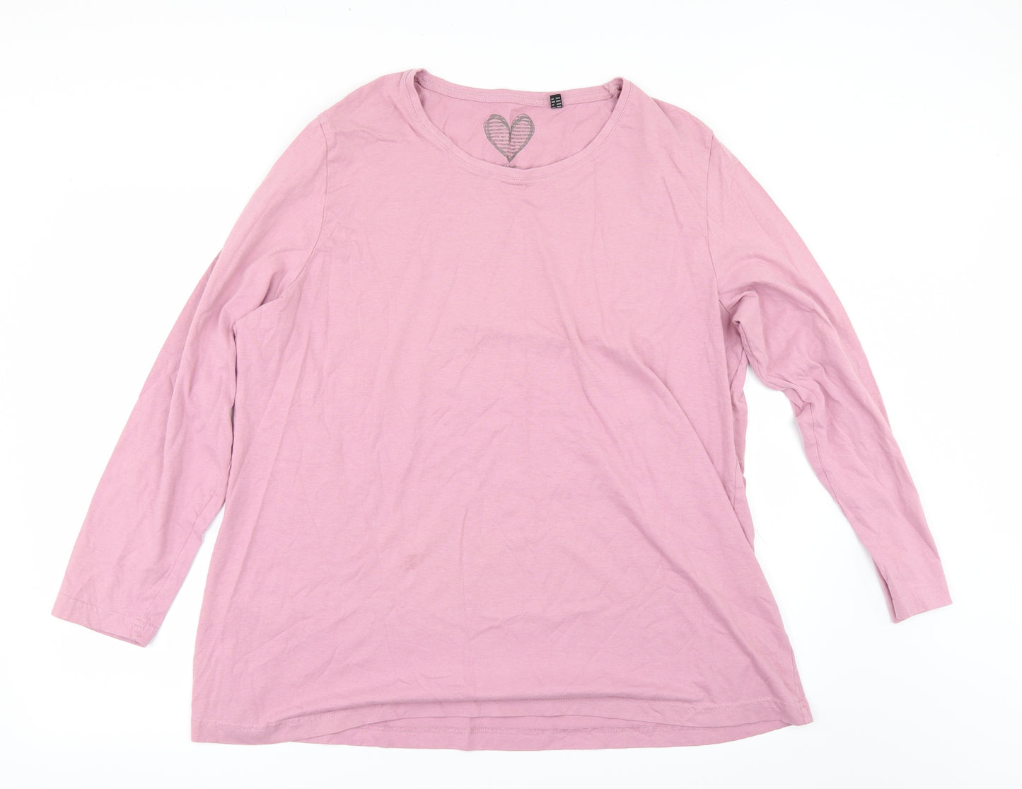 Ulla Popken Womens Pink   Basic T-Shirt Size 26