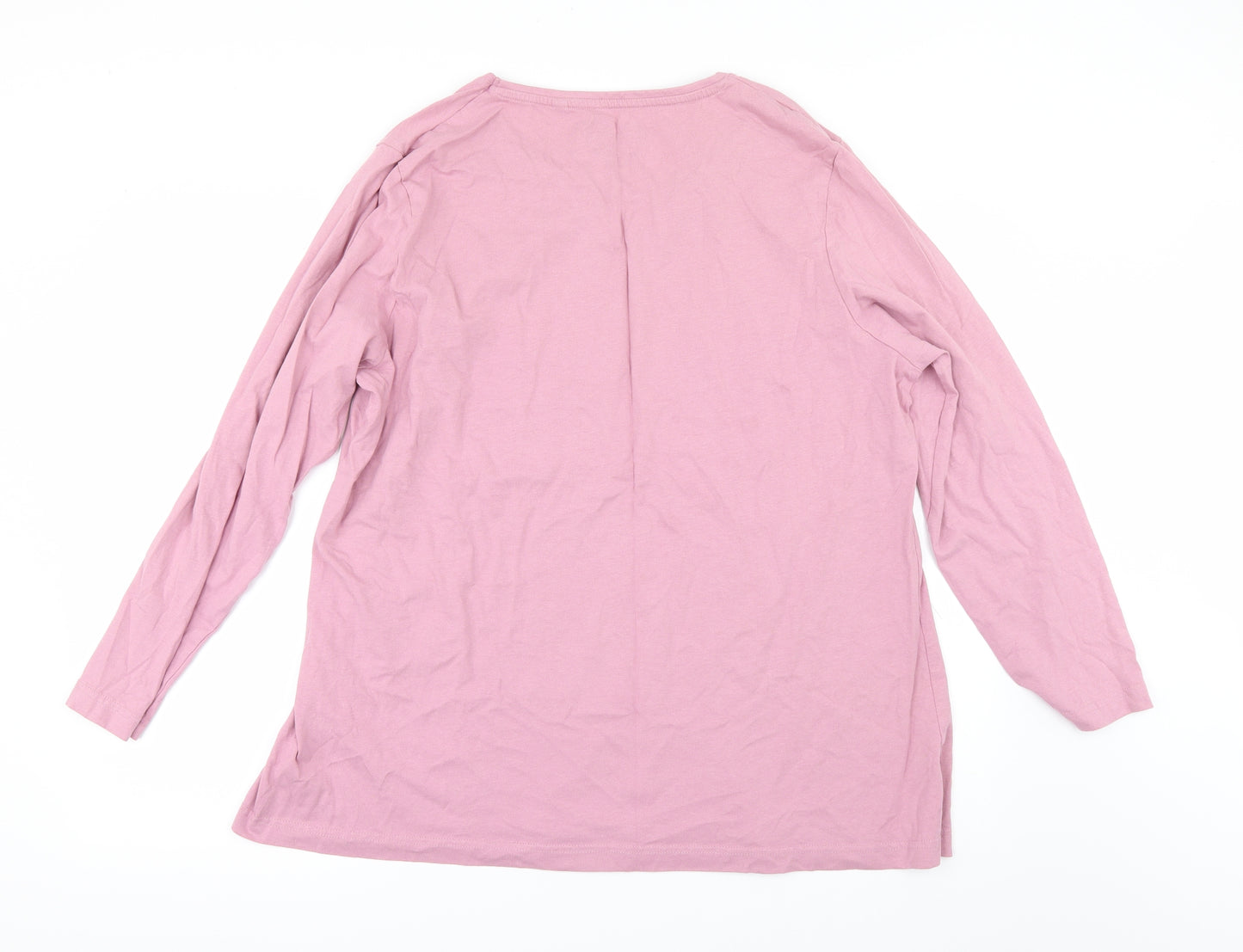 Ulla Popken Womens Pink   Basic T-Shirt Size 26