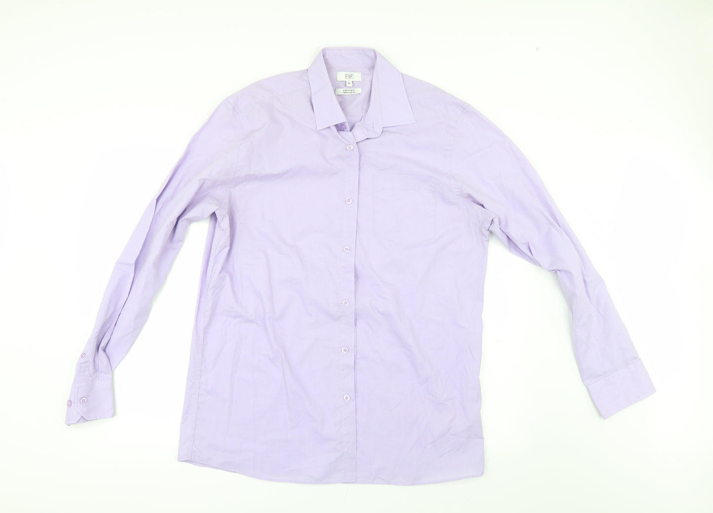 F&F Mens Purple    Dress Shirt Size 16