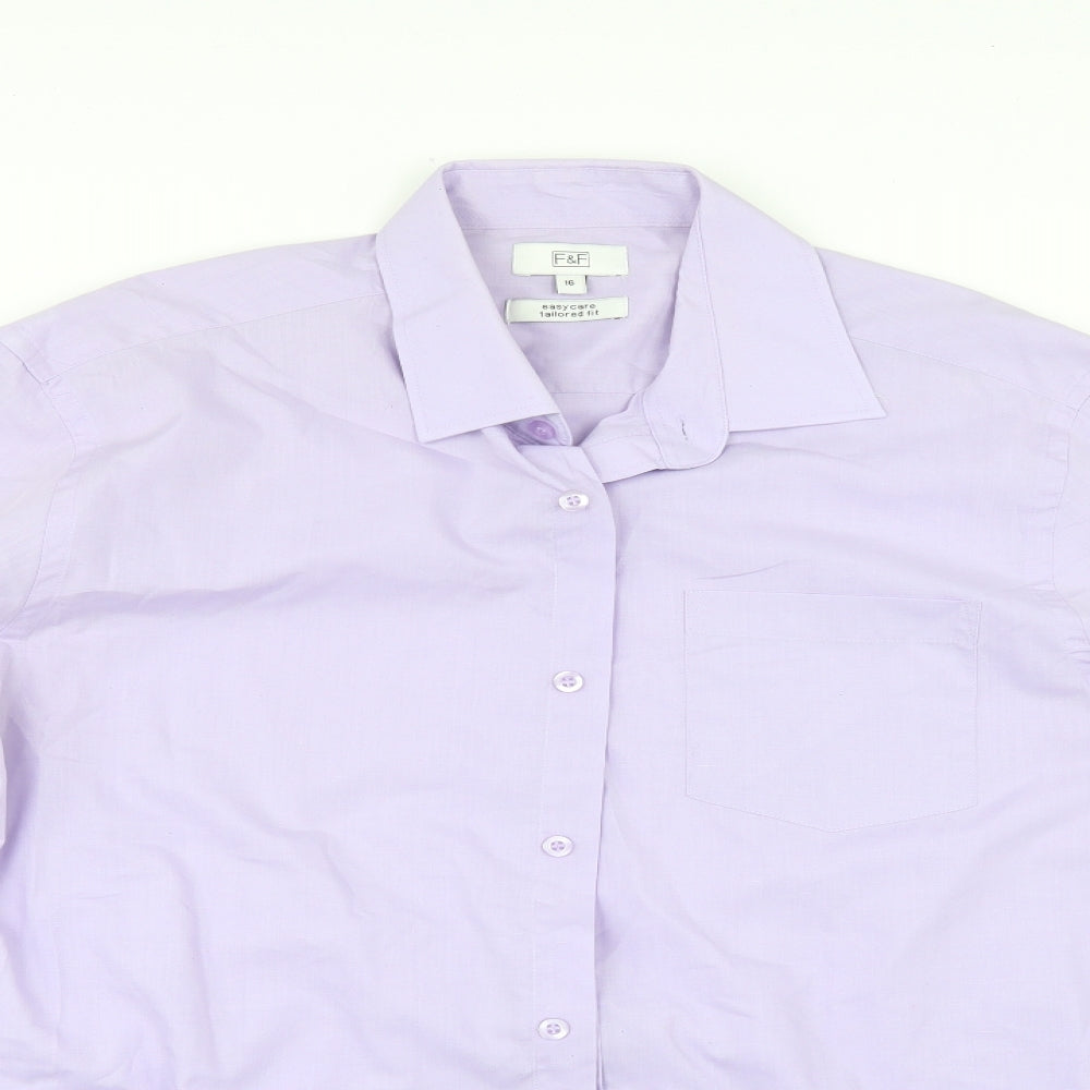 F&F Mens Purple    Dress Shirt Size 16