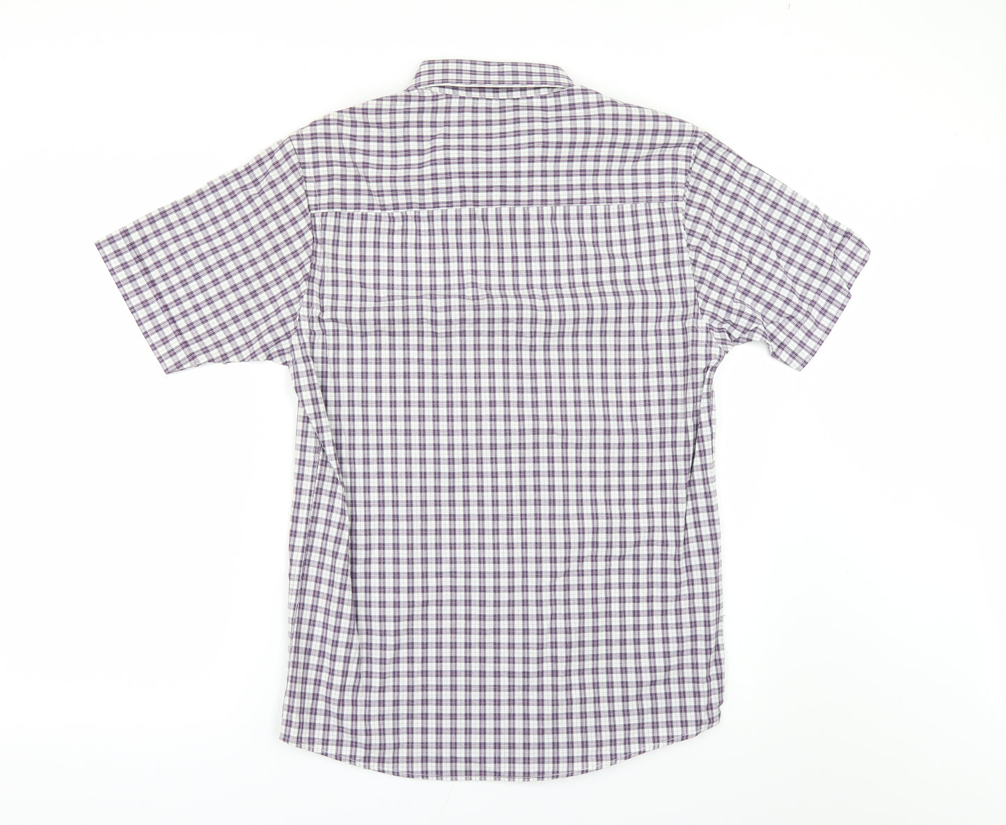 George Mens Purple Check   Button-Up Size 20