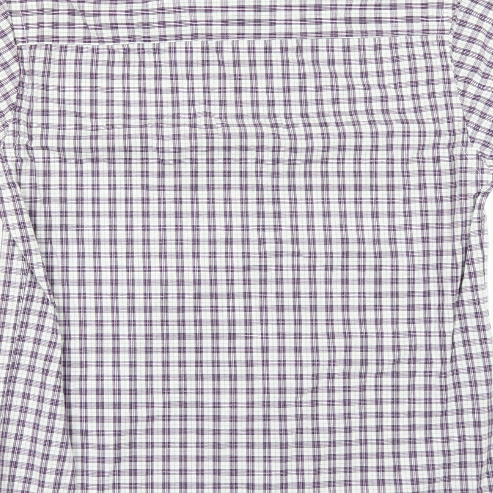 George Mens Purple Check   Button-Up Size 20