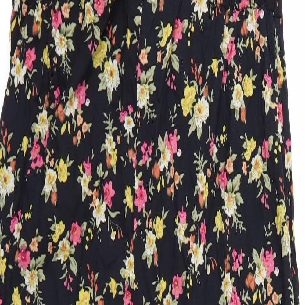 Glamorous Womens Black Floral  Jumpsuit One-Piece Size 14