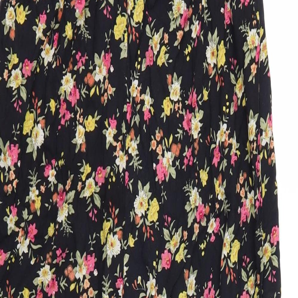 Glamorous Womens Black Floral  Jumpsuit One-Piece Size 14