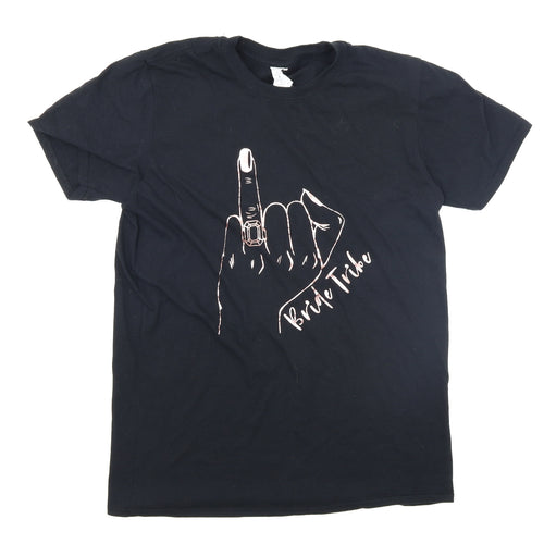 Gildan Womens Black   Basic T-Shirt Size M  - Bride Tribe